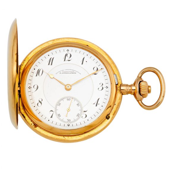 German 18K rose gold hunting cased lever watch Circa 1910 German 18K rose gold hunting cased lever watch Circa 1910