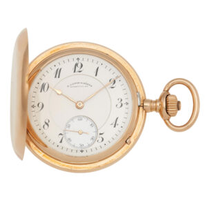 German 18K rose gold hunting cased lever watch Circa 1910