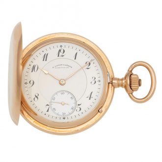German 18K rose gold hunting cased lever watch Circa 1910