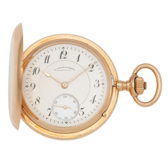 German 18K rose gold hunting cased lever watch Circa 1910