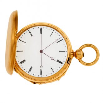 Rare Swiss gold jumping center seconds verge watch Circa 1940