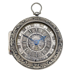 English silver open faced key wound verge pocket watch Circa 1700