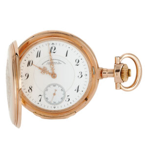 German 18K rose gold hunting cased lever watch Circa 1900
