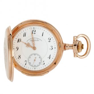 German 18K rose gold hunting cased lever watch Circa 1900