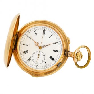 Swiss rose gold quarter repeating chronograph Circa 1898
