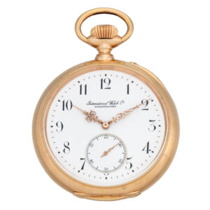 Swiss 18K rose gold open faced lever pocket watch Circa 1900