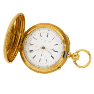 Swiss gold lever with center seconds and diablotine Circa 1870