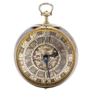 English silver open faced verge watch with date Circa 1710