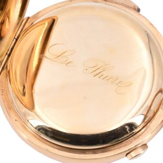 Swiss gold hunting cased complicated lever watch Circa 1900 Swiss gold hunting cased complicated lever watch Circa 1900