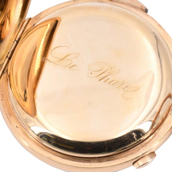 Swiss gold hunting cased complicated lever watch Circa 1900 Swiss gold hunting cased complicated lever watch Circa 1900