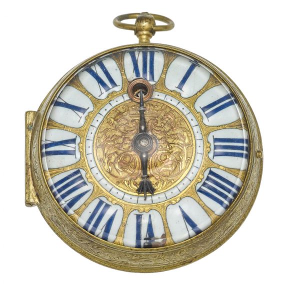 French gilded brass key wound verge pocket watch Circa 1725