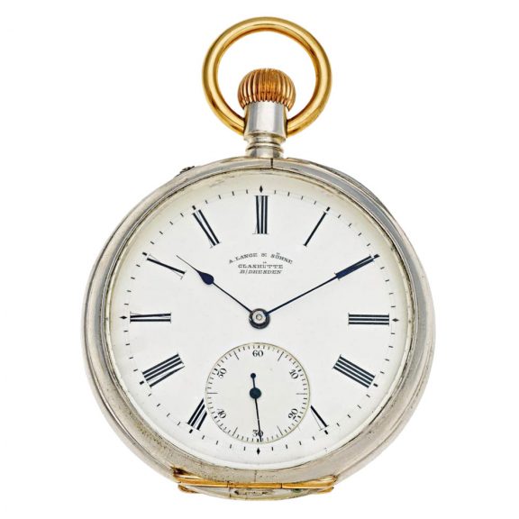 German silver open faced lever watch with chain Circa 1880 German silver open faced lever watch with chain Circa 1880