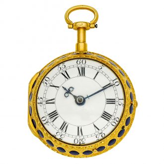 English 18 carat gold half quarter repeating cylinder watch Circa 1725