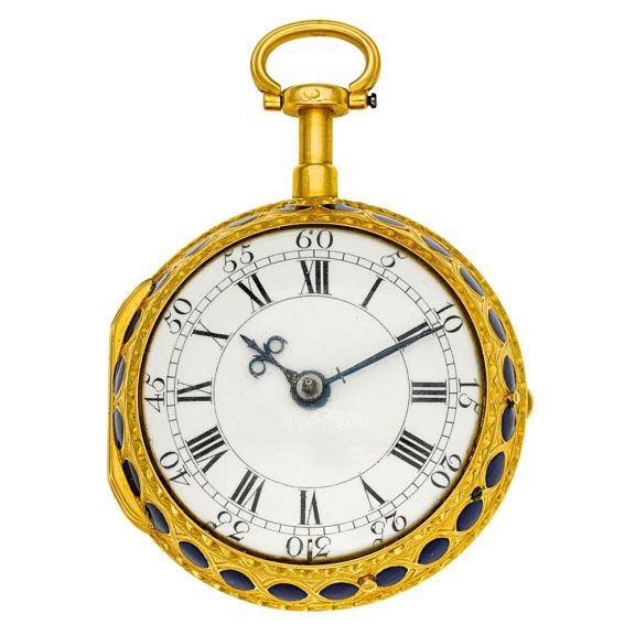 English 18 carat gold half quarter repeating cylinder watch Circa 1725