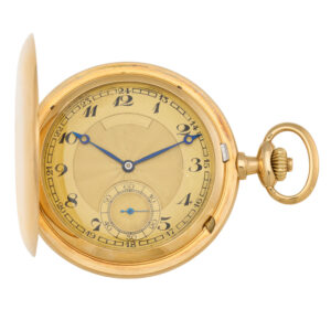 German 18K gold hunting cased lever pocket watch Circa 1905