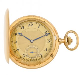 German 18K gold hunting cased lever pocket watch Circa 1905