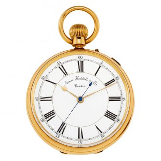 English gold deck watch with stoppable center seconds Circa 1850