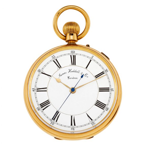 English gold deck watch with stoppable center seconds Circa 1850