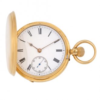 Fine Swiss 18 carat gold hunting cased lever watch Circa 1910