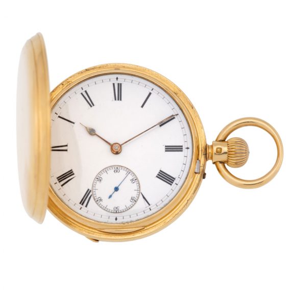 Fine Swiss 18 carat gold hunting cased lever watch Circa 1910