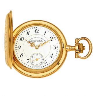 German 18K rose gold hunting cased ladies' watch Circa 1900