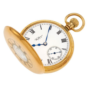 American 9K gold half hunting cased lever watch Circa 1922