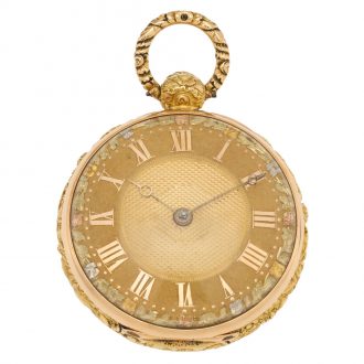 English 18 carat gold key wound cylinder watch Circa 1820