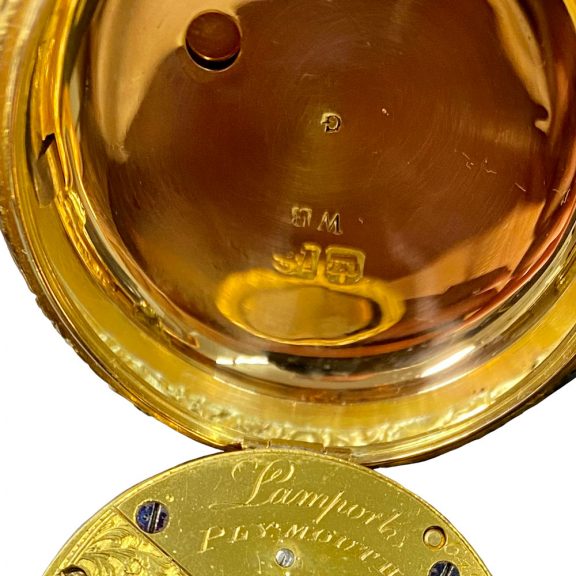 English 18 carat gold key wound cylinder watch Circa 1820 English 18 carat gold key wound cylinder watch Circa 1820