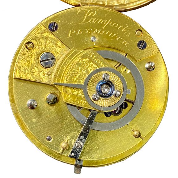 English 18 carat gold key wound cylinder watch Circa 1820 English 18 carat gold key wound cylinder watch Circa 1820