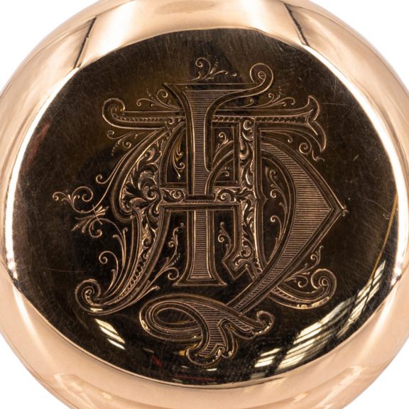 Swiss rose gold hunting cased lever pocket watch Circa 1900 Swiss rose gold hunting cased lever pocket watch Circa 1900