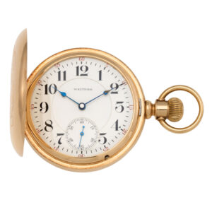 American 14K rose gold hunting cased lever watch Circa 1900