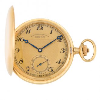 German rose gold lever watch with 24 hour dial Circa 1930