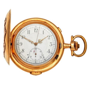 Swiss 18 carat rose gold quarter repeating lever chronograph Circa 1896
