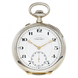 Fine German silver open faced lever pocket watch Circa 1925