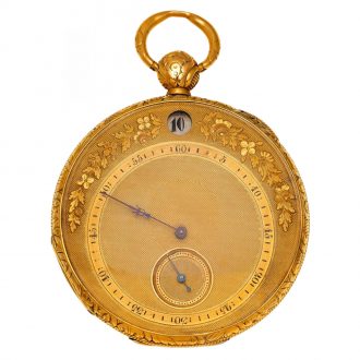 French cylinder watch with digital jumping hours Circa 1840