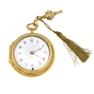 English 20 carat gold pair cased repoussé pocket watch Circa 1750