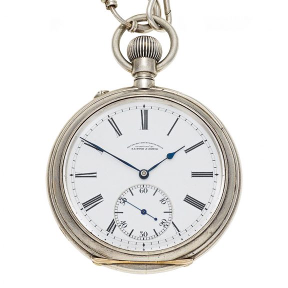 Large German silver open faced lever watch with chain Circa 1920