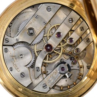 Swiss 18 carat gold open faced lever pocket watch Circa 1890