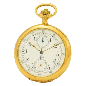 Swiss 18K rose gold open faced lever chronograph Circa 1905