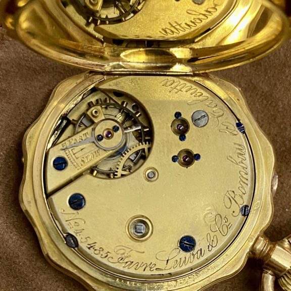 Swiss gold lever watch made for the Indian market Circa 1880 Swiss gold lever watch made for the Indian market Circa 1880