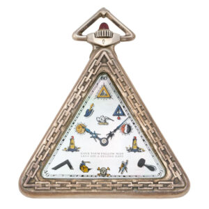 Swiss silver triangle form lever Masonic watch Circa 1904