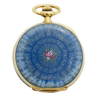 Swiss 18K gold, enamel and diamond set ladies' watch Circa 1860