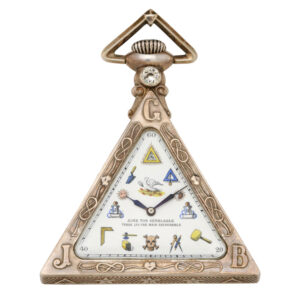 Fine Swiss silver triangle shaped Masonic pocket watch Circa 1900