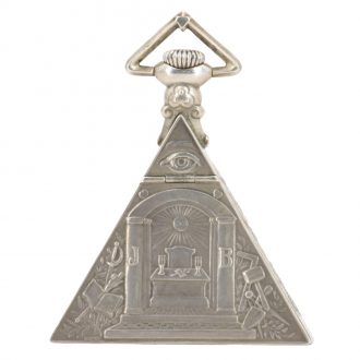 Fine Swiss silver triangle shaped Masonic pocket watch Circa 1900