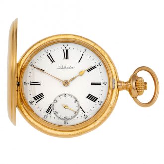 Swiss 18 carat gold open faced lever pocket watch Circa 1990