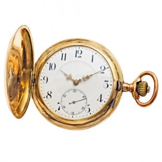 German 18K rose gold hunting cased lever watch Circa 1890