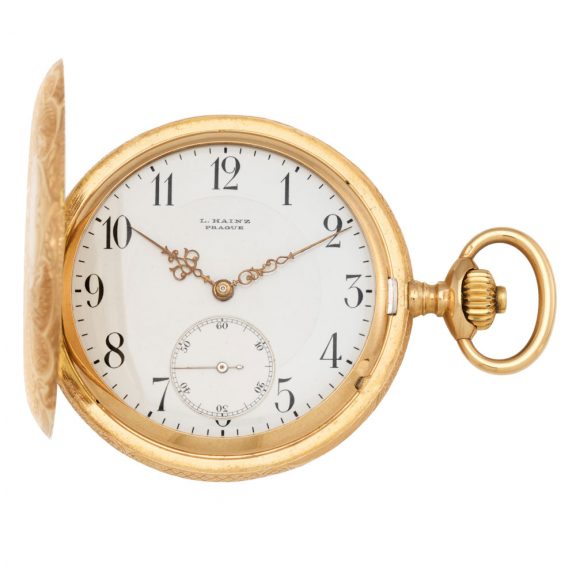 Czech 18K gold hunting cased lever pocket watch Circa 1900