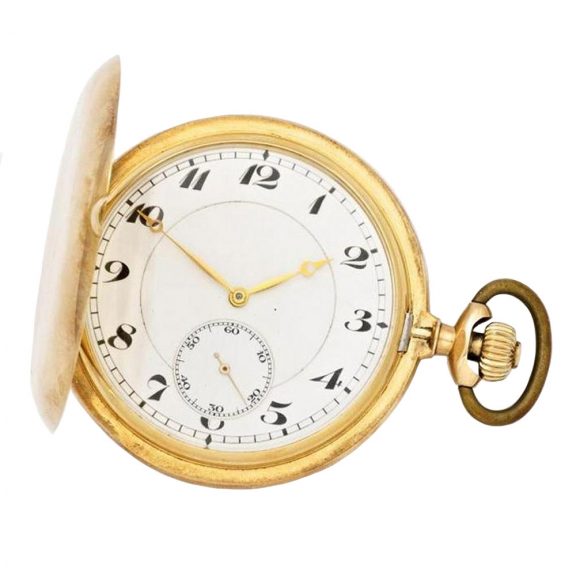 Swiss 18K gold hunting cased lever pocket watch Circa 1900