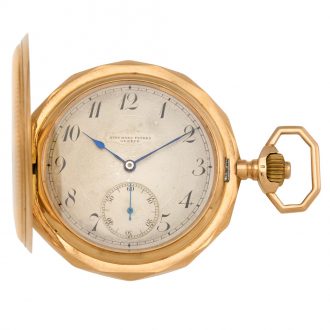 Fine Swiss 18K rose gold hunting cased lever watch Circa 1890