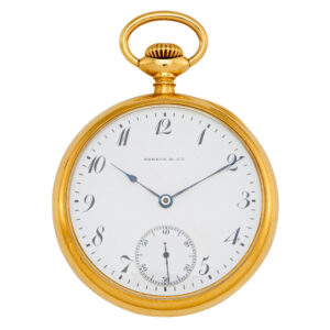 Swiss 18 carat gold open faced lever pocket watch Circa 1890